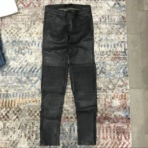 NEVER WORN JBRAND GUNMETAL LEATHER  MOTO PANTS 24